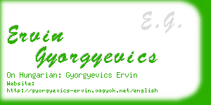 ervin gyorgyevics business card